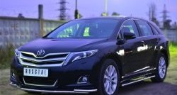 14 699 р. Защита переднего бампера (2 трубыØ42 мм, нержавейка) SLITKOFF Toyota Venza GV10 рестайлинг (2012-2016)  с доставкой в г. Тамбов. Увеличить фотографию 3