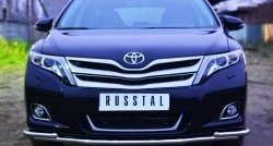 Защита переднего бампера (2 трубыØ42 мм, нержавейка) Russtal Toyota Venza GV10 рестайлинг (2012-2016)