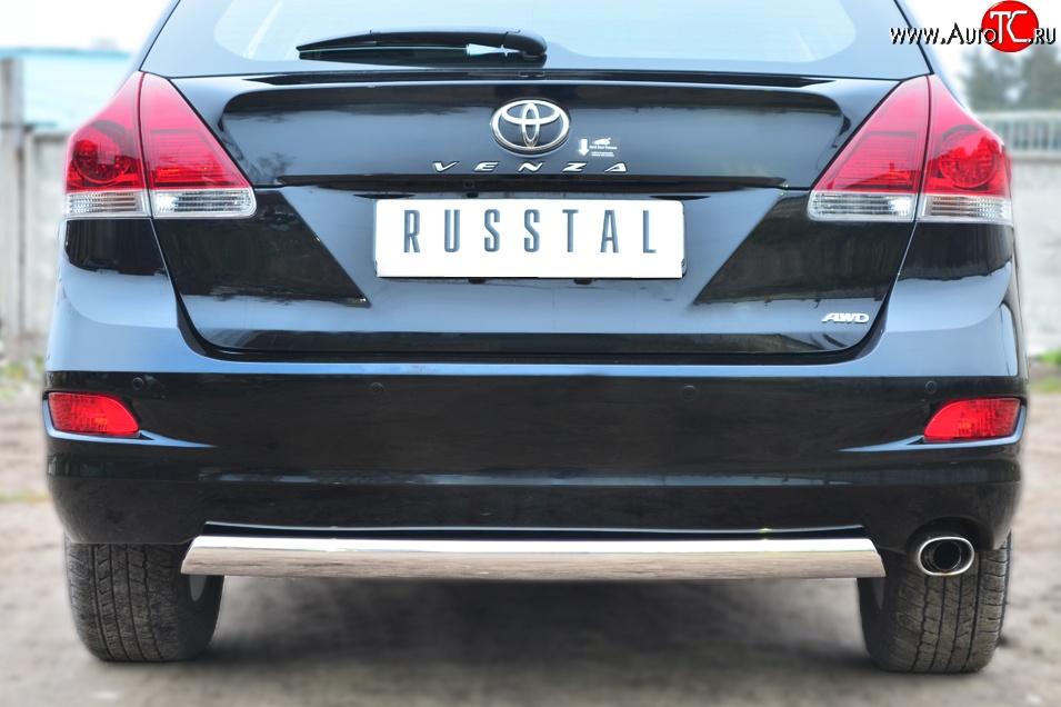 16 849 р. Защита заднего бампера (Ø75x42 мм, нержавейка) Russtal Toyota Venza GV10 рестайлинг (2012-2016)  с доставкой в г. Тамбов