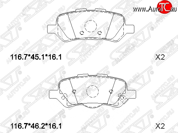 1 019 р. Колодки тормозные SAT (задние)  Toyota Venza  GV10 (2008-2012) дорестайлинг  с доставкой в г. Тамбов