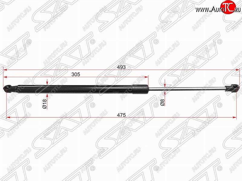 799 р. Газовый упор крышки багажника SAT Toyota Verso R20 дорестайлинг (2009-2012)  с доставкой в г. Тамбов