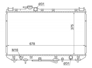 6 249 р. Радиатор двигателя SAT Toyota Vista седан (1990-1994)  с доставкой в г. Тамбов. Увеличить фотографию 1