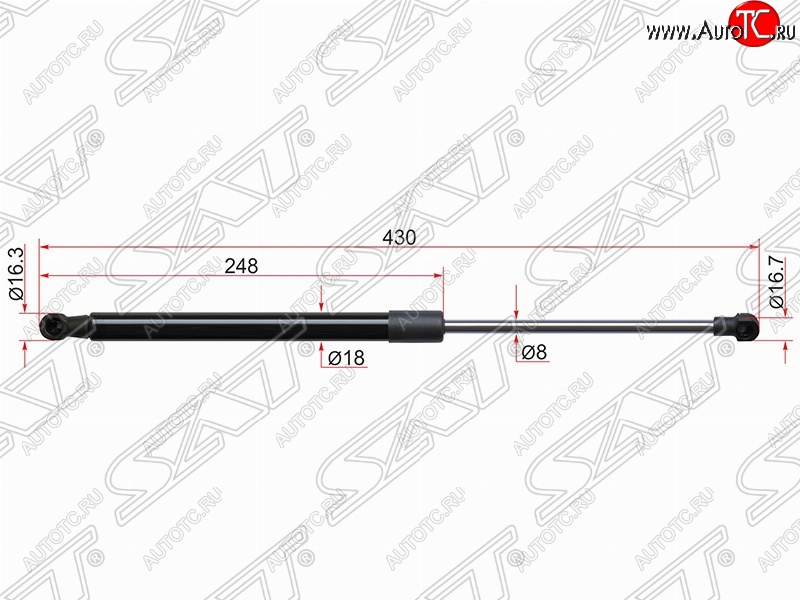 519 р. Газовый упор крышки багажника SAT  Toyota Yaris  XP130 (2010-2014) хэтчбэк 5 дв. дорестайлинг  с доставкой в г. Тамбов