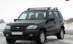 5 299 р. Рейлинги АПС L  Chevrolet Niva  2123 (2002-2008), Лада 2123 (Нива Шевроле) (2002-2008) (Башмак черный, рейлинг серый)  с доставкой в г. Тамбов. Увеличить фотографию 1