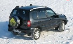 5 299 р. Рейлинги АПС L Chevrolet Niva 2123 дорестайлинг (2002-2008) (Башмак черный, рейлинг серый)  с доставкой в г. Тамбов. Увеличить фотографию 3