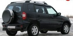 5 299 р. Рейлинги АПС L  Chevrolet Niva  2123 (2002-2008), Лада 2123 (Нива Шевроле) (2002-2008) (Башмак черный, рейлинг серый)  с доставкой в г. Тамбов. Увеличить фотографию 4