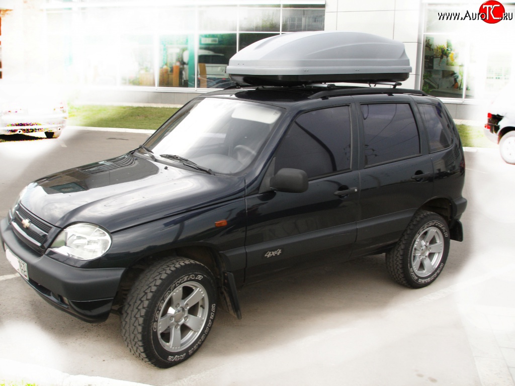 3 299 р. Рейлинги Лидер-премиум на автомобиль  Chevrolet Niva  2123 (2002-2020), Лада 2123 (Нива Шевроле) (2002-2021), Лада Нива Трэвел (2021-2024) (Цвет: чёрный)  с доставкой в г. Тамбов