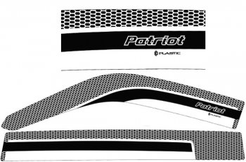 Дефлектора окон CA-Plastic Уаз (uaz) Патриот (Patriot) ( 3163 5-дв.,  3163 5 дв.) (2014-2024) 3163 5-дв., 3163 5 дв. 1-ый рестайлинг, 2-ой рестайлинг