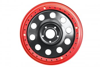 13 999 р. Штампованый диск OFF-ROAD Wheels (усиленный, с бедлоком) 8.0x17   (Цвет: черный-красный)  с доставкой в г. Тамбов. Увеличить фотографию 2