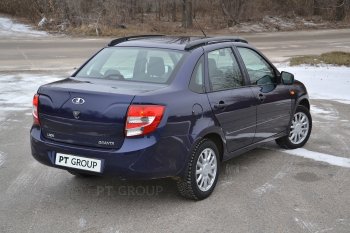 6 329 р. Рейлинги Petroil Tuning Комфорт  Лада Гранта  2190 - Калина  1118 (Черный муар)  с доставкой в г. Тамбов. Увеличить фотографию 4