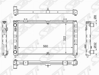 3 299 р. Радиатор двигателя (трубчатый, МКПП, Panasonic) SAT Лада Приора 2170 седан дорестайлинг (2007-2014)  с доставкой в г. Тамбов. Увеличить фотографию 1