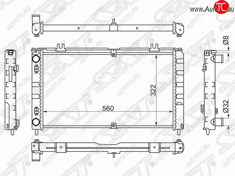 3 299 р. Радиатор двигателя (трубчатый, МКПП, Panasonic) SAT Лада Приора 2170 седан дорестайлинг (2007-2014)  с доставкой в г. Тамбов