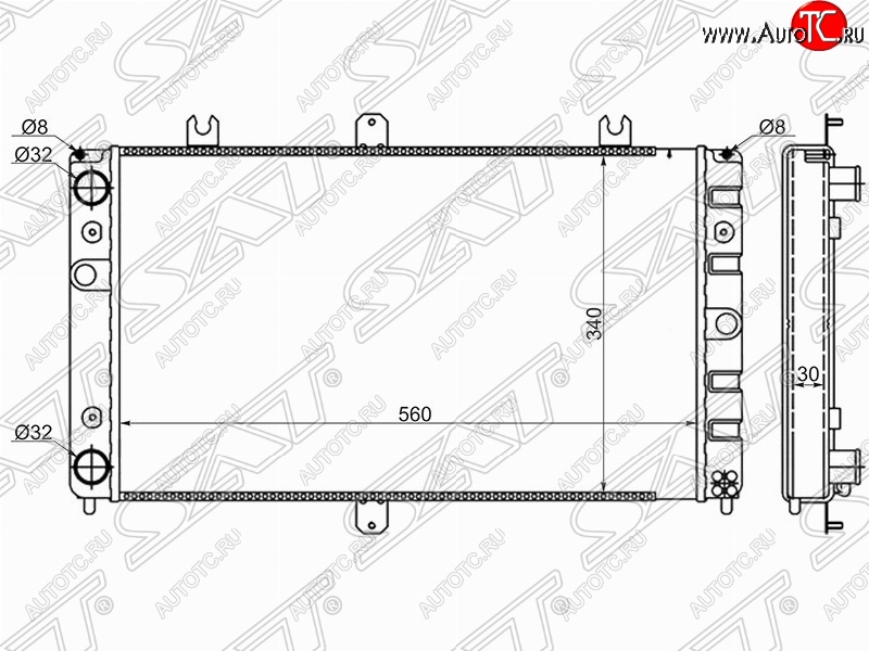 3 499 р. Радиатор двигателя (трубчатый, МКПП) SAT  Лада Приора ( 2170,  2171,  2172,  21728) (2007-2018) седан дорестайлинг, универсал дорестайлинг , хэтчбек дорестайлинг, купе дорестайлинг, купе рестайлинг, седан рестайлинг, универсал рестайлинг, хэтчбек рестайлин  с доставкой в г. Тамбов