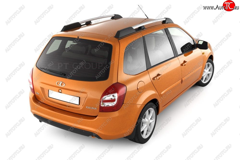 5 319 р. Рейлинги усиленные Petroil Tuning  Лада Калина  2194 (2014-2018) универсал (Серебристый муар)  с доставкой в г. Тамбов