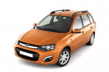 5 319 р. Рейлинги усиленные Petroil Tuning  Лада Калина  2194 (2014-2018) универсал (Черный муар)  с доставкой в г. Тамбов. Увеличить фотографию 2