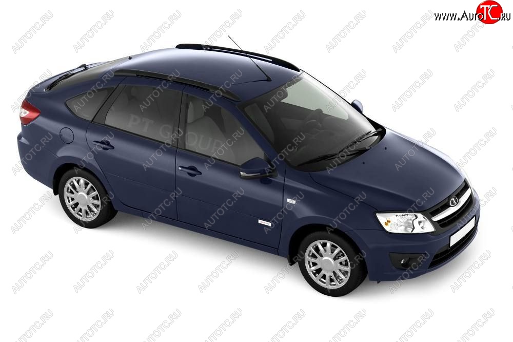 6 329 р. Рейлинги Petroil Tuning Комфорт  Лада Гранта  2191 (2013-2017) лифтбэк дорестайлинг  (Черный муар)  с доставкой в г. Тамбов