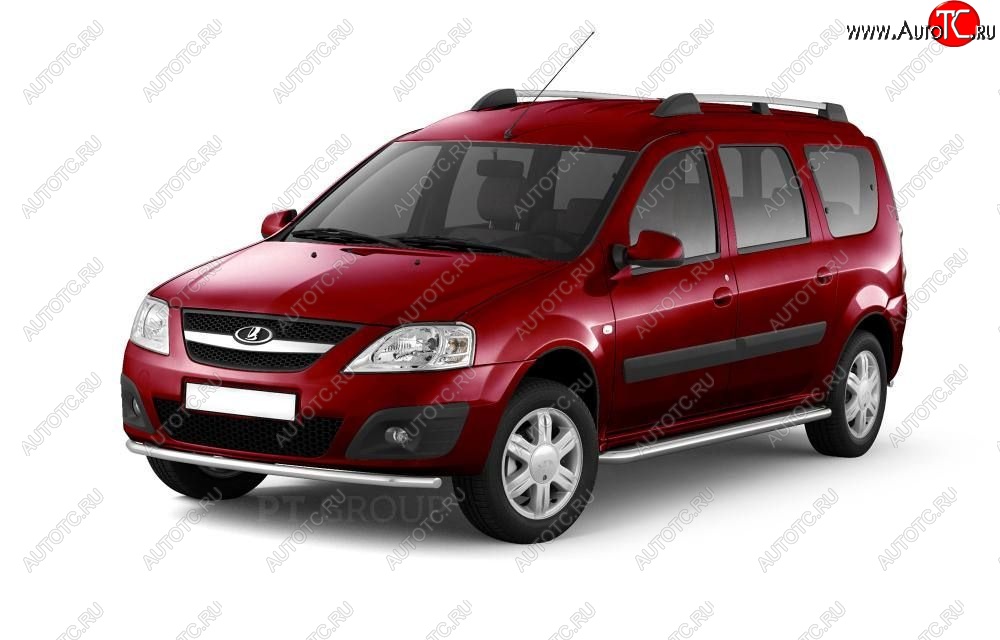 7 009 р. Рейлинги Petroil Tuning Усиленные  Лада Ларгус (2012-2025) дорестайлинг R90, рестайлинг R90 (Серебристый муар)  с доставкой в г. Тамбов