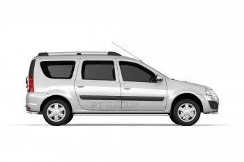 7 009 р. Рейлинги Petroil Tuning Усиленные  Лада Ларгус (2012-2025) дорестайлинг R90, рестайлинг R90 (Серебристый муар)  с доставкой в г. Тамбов. Увеличить фотографию 3