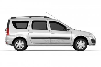 7 009 р. Рейлинги Petroil Tuning Усиленные  Лада Ларгус (2012-2025) дорестайлинг R90, рестайлинг R90 (Черный муар)  с доставкой в г. Тамбов. Увеличить фотографию 2
