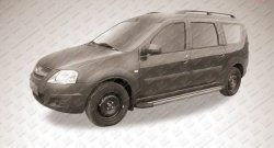 11 639 р. Алюминиевые пороги Slitkoff Luxe Black Лада Ларгус дорестайлинг R90 (2012-2021)  с доставкой в г. Тамбов. Увеличить фотографию 2