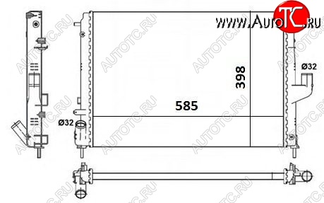 5 649 р. Радиатор двигателя SAT  Nissan Almera  G15 (2012-2019), Nissan Terrano  D10 (2013-2022), Renault Duster  HS (2010-2015), Renault Logan  1 (2004-2016), Renault Sandero  (BS) (2009-2014), Renault Sandero Stepway  (BS) (2010-2014), Лада Ларгус (2012-2024)  с доставкой в г. Тамбов