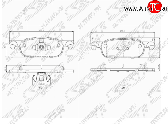 1 359 р. Комплект передних тормозных колодок SAT  Лада XRAY (2016-2022)  с доставкой в г. Тамбов