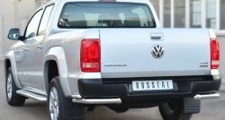 17 749 р. Защита заднего бампера (Ø63 и 42 мм, нержавейка) SLITKOFF Volkswagen Amarok дорестайлинг (2009-2016)  с доставкой в г. Тамбов. Увеличить фотографию 3