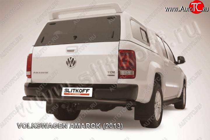 10 699 р. Защита задняя Slitkoff Volkswagen Amarok дорестайлинг (2009-2016) (Цвет: серебристый)  с доставкой в г. Тамбов