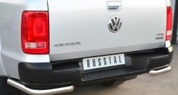 14 549 р. Одинарная защита заднего бампера из трубы диаметром 63 мм SLITKOFF Volkswagen Amarok дорестайлинг (2009-2016)  с доставкой в г. Тамбов. Увеличить фотографию 2