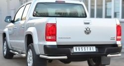 14 549 р. Одинарная защита заднего бампера из трубы диаметром 63 мм SLITKOFF Volkswagen Amarok дорестайлинг (2009-2016)  с доставкой в г. Тамбов. Увеличить фотографию 3