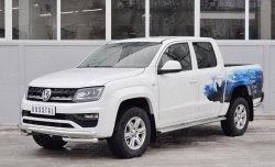 18 799 р. Защита переднего бампера (Ø63 мм с углами, нержавейка) Russtal Volkswagen Amarok рестайлинг (2016-2022)  с доставкой в г. Тамбов. Увеличить фотографию 2