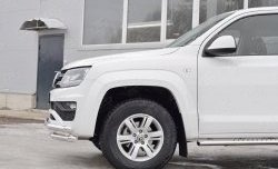 18 799 р. Защита переднего бампера (Ø63 мм с углами, нержавейка) Russtal Volkswagen Amarok рестайлинг (2016-2022)  с доставкой в г. Тамбов. Увеличить фотографию 3