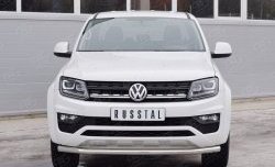 12 999 р. Защита переднего бампера (Ø63 мм, нержавейка) Russtal Volkswagen Amarok рестайлинг (2016-2022)  с доставкой в г. Тамбов. Увеличить фотографию 1