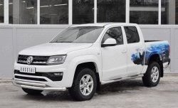 21 899 р. Защита переднего бампера (2 трубыØ76 и 63 мм, нержавейка) Russtal Volkswagen Amarok рестайлинг (2016-2022)  с доставкой в г. Тамбов. Увеличить фотографию 2