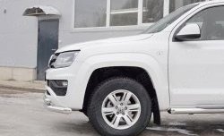 21 899 р. Защита переднего бампера (2 трубыØ76 и 63 мм, нержавейка) Russtal Volkswagen Amarok рестайлинг (2016-2022)  с доставкой в г. Тамбов. Увеличить фотографию 4