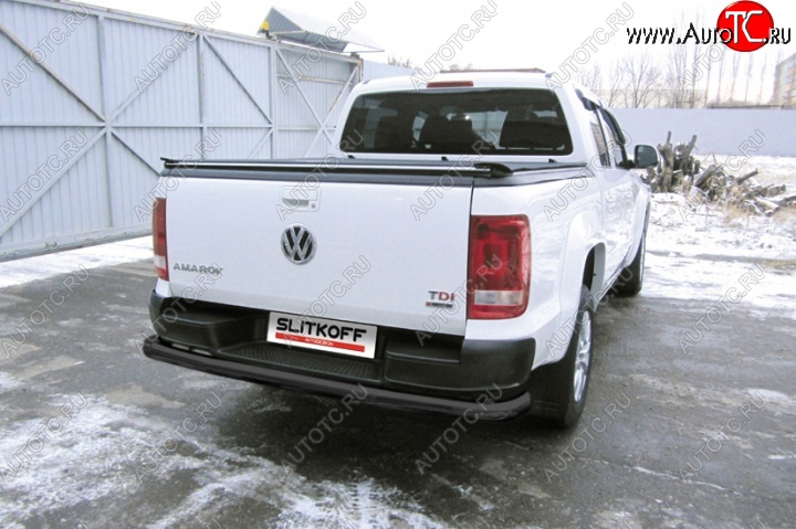 12 499 р. Защита задняя Slitkoff  Volkswagen Amarok (2016-2022) рестайлинг (Цвет: серебристый)  с доставкой в г. Тамбов