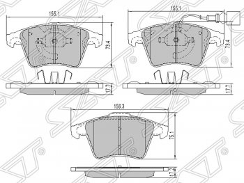 1 549 р. Колодки тормозные SAT (передние)  Volkswagen Caravelle  T5 - Transporter  T5  с доставкой в г. Тамбов. Увеличить фотографию 1