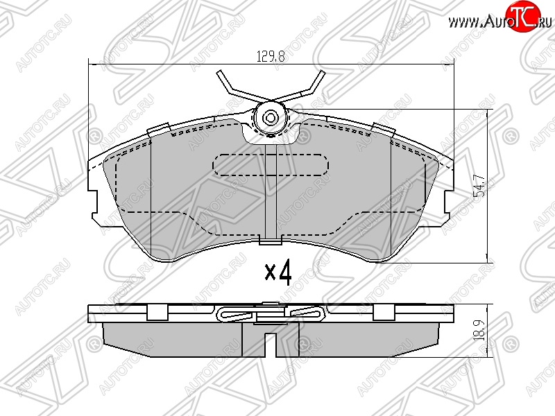 1 429 р. Колодки тормозные SAT (передние)  Volkswagen Caravelle  T4 - Transporter  T4  с доставкой в г. Тамбов