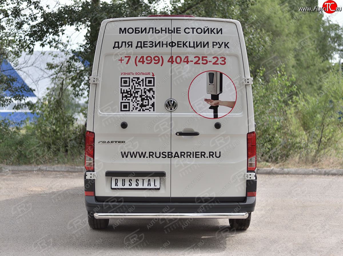 15 549 р. Защита заднего бампера (Ø63 мм, нержавейка) SLITKOFF Volkswagen Crafter 2 (2017-2025)  с доставкой в г. Тамбов