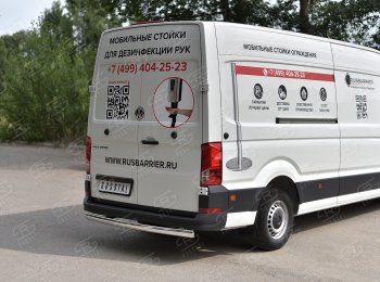 13 399 р. Защита заднего бампера (Ø75х42 мм, нержавейка) Russtal  Volkswagen Crafter  2 (2017-2024)  с доставкой в г. Тамбов. Увеличить фотографию 1