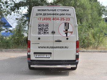 13 399 р. Защита заднего бампера (Ø75х42 мм, нержавейка) Russtal  Volkswagen Crafter  2 (2017-2024)  с доставкой в г. Тамбов. Увеличить фотографию 2