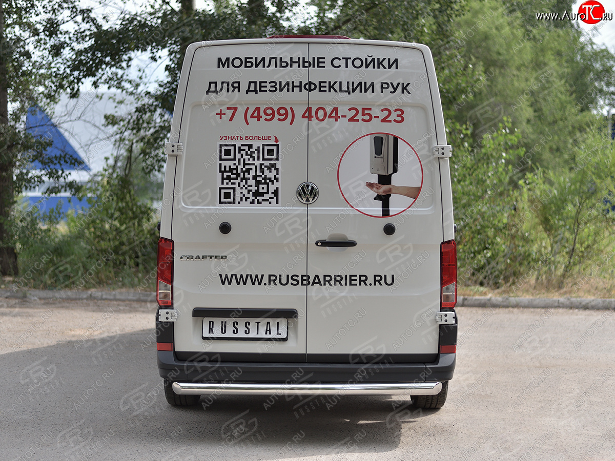 14 949 р. Защита заднего бампера (Ø76 мм, нержавейка) SLITKOFF  Volkswagen Crafter  2 (2017-2025)  с доставкой в г. Тамбов