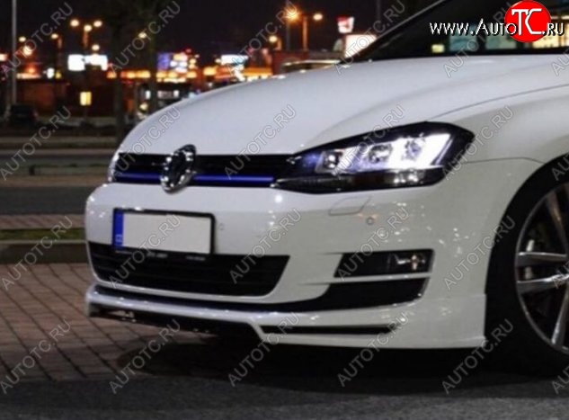 3 749 р. Накладка на передний бампер CT Volkswagen Golf 7 дорестайлинг, хэтчбэк 5 дв. (2012-2017) (Неокрашенная)  с доставкой в г. Тамбов