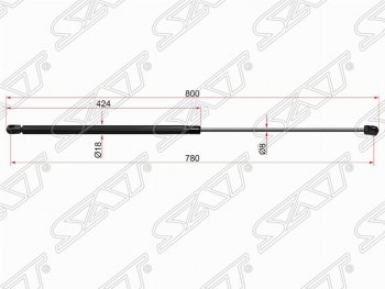 779 р. Газовый упор капота SAT  Volkswagen Golf  7 (2012-2017) дорестайлинг, хэтчбэк 5 дв.  с доставкой в г. Тамбов. Увеличить фотографию 1