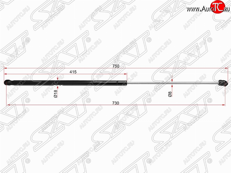 699 р. Газовый упор капота SAT  Volkswagen Golf  6 (2008-2014) хэтчбэк 5 дв.  с доставкой в г. Тамбов