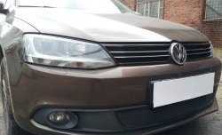 1 469 р. Сетка на бампер Russtal (черная)  Volkswagen Jetta  A6 (2011-2015) седан дорестайлинг  с доставкой в г. Тамбов. Увеличить фотографию 3