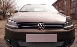 1 539 р. Сетка на бампер Russtal (хром) Volkswagen Jetta A6 седан дорестайлинг (2011-2015)  с доставкой в г. Тамбов. Увеличить фотографию 2