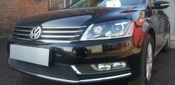 1 469 р. Сетка на бампер Russtal (черная) Volkswagen Passat B7 седан (2010-2015)  с доставкой в г. Тамбов. Увеличить фотографию 2