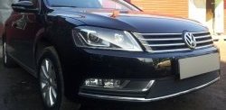 1 469 р. Сетка на бампер Russtal (черная) Volkswagen Passat B7 седан (2010-2015)  с доставкой в г. Тамбов. Увеличить фотографию 3