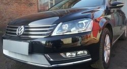 1 539 р. Сетка на бампер Russtal (хром) Volkswagen Passat B7 седан (2010-2015)  с доставкой в г. Тамбов. Увеличить фотографию 3